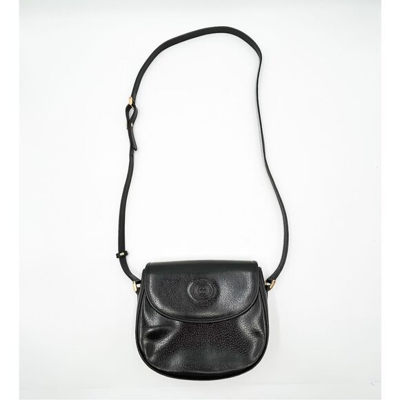Gucci GG Black Leather Crossbody Shoulder Bag Purse Monogram - Picture 3 of 14